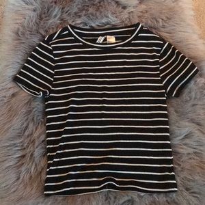 H&M striped tee athleisure